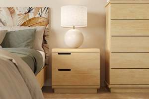 Karamea 2 Drawer Bedside Table - Pine