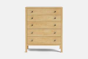 Furniture: Andes 5 Drawer Tallboy - Pine