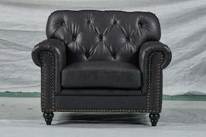 Chesterfield Low Arm Sofa – Charcoal