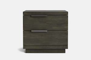 Furniture: McKenzie 2 Drawer Bedside Table - Pine