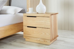 McKenzie 2 Drawer Bedside Table - Ash