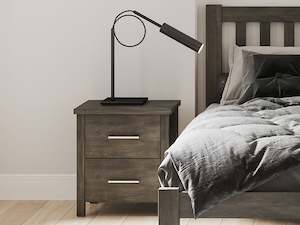 Furniture: Portland 2 Drawer Bedside Table