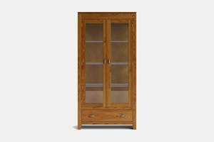 Metro 2 Door Display Cabinet - Ash