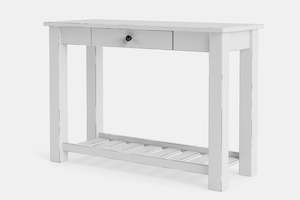 Furniture: Gavardo Hall Table with Rack and Drawer