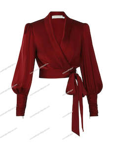 Silk Wrap Top (Garnet)