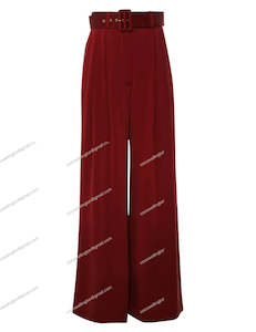 Silk Tuck Pant (Garnet)