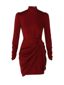 Draped Mini Dress (Garnet)