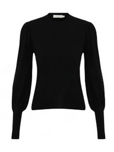 Tops 1: Blouson Cashmere Sweater (Black)