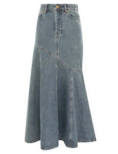 Illustration  Denim Midi Skirt