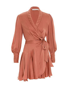 Zimmermann: Silk Wrap Mini Dress (Blush)