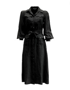 Utility Shirt-Dress (Black)