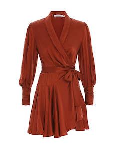 Silk Wrap Mini Dress (Sienna)