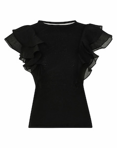 Ruffle Tee (Black)