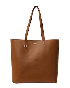 Carter Tote - Tan + Tan Chain Print Interior