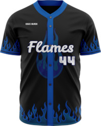 Baseball: Flames Button Down