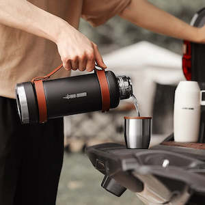 Coffee: 1.2L Tumbler Vacuum Insulated Bottle Stainless Steel Thermos Keeps Liquid Hot Up to 48 Hrs Travel