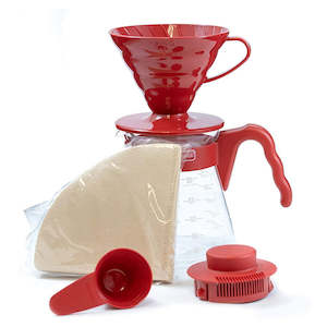 Coffee: Hario V60 Dripper Coffee Maker Set | 02 | Red