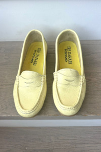 Shoes: Italian Leather Loafers - Lemon