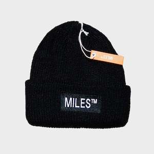 Miles Logo Beanie Black