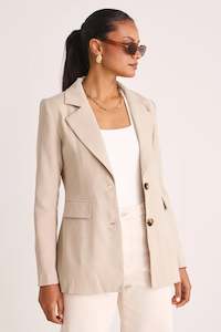 Coats: Zest Pumice Soft Touch Cinched Waist Blazer