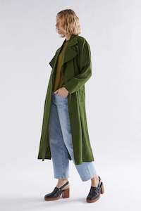 ANNELI LINEN TRENCH COAT - Olive