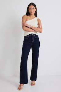 Farah High Rise Soft Flare Jean - Indigo