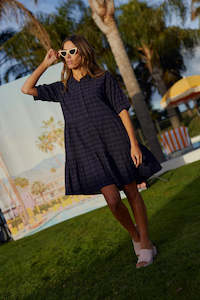 Nova Dress - Navy Check