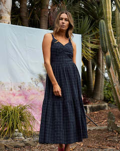 Sweet Ziggy Dress - Navy Check