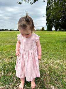 Mini: Emma dress - Blush gingham