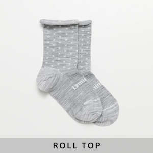 Merino Wool Roll Top Crew Socks | WOMAN | Powder