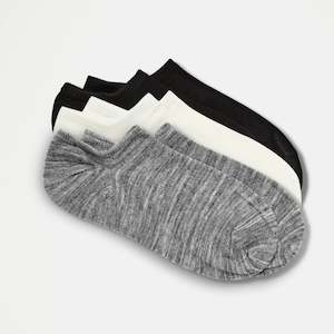 Merino Wool Plain Sneaker Socks | Woman | GREY 2 pack