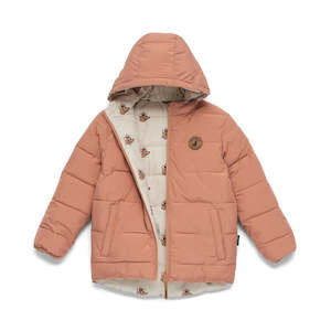 Cry Wolf: Reversible Eco Puffer Terracotta Wolf