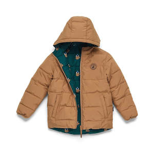 Reversible Eco Puffer Tan Wolf