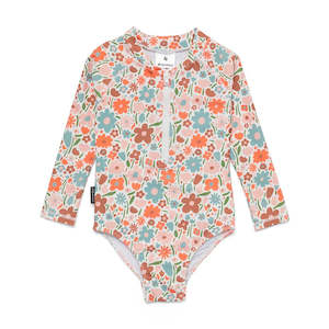 Cry Wolf: LONG SLEEVE SWIMSUIT - Flower Market