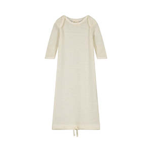 Merino essential pointelle sleeping gown - Natural