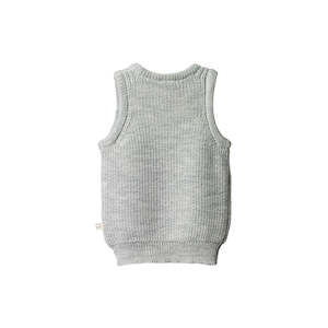 Merino Knit Vest - Light Grey Marle