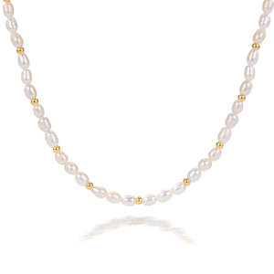 Frida Pearl Beaded Necklace - Gold