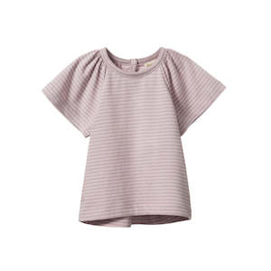 Faye tee - LILAC/NATURAL PINSTRIPE