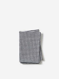 For Your Home: Gingham Washed Cotton Tea Towel - Navy