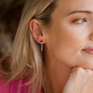 Accessories: Miles Dropper Earring - Silver