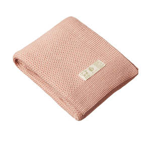 Merino knit Bassinet blanket - Rose dust