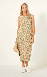 Mimi Dress - Green Tulips