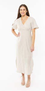 Womenswear: Applause Dress - Natural Linen Blend