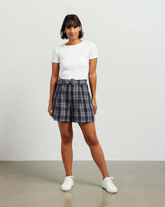 Womenswear: Sara Shorts - Ink Plaid