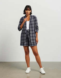 Kennedy Blazer - Ink Plaid