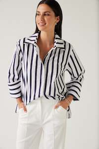 Mark Shirt - Navy Stripe