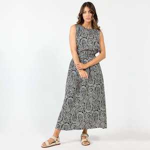 Clothing: DRAMA THE LABEL UNION DRESS BLACK PAISLEY