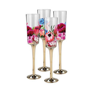 Botanic Blooms Champagne Flutes