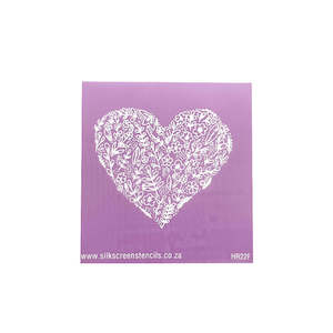 Silkscreens: Silk Screen - Floral Heart