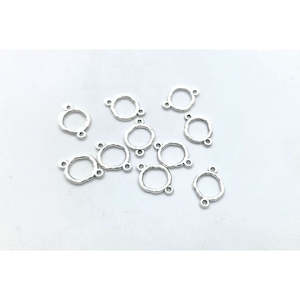 D3. Organic Mini Circle Charm - Silver- 10 pcs